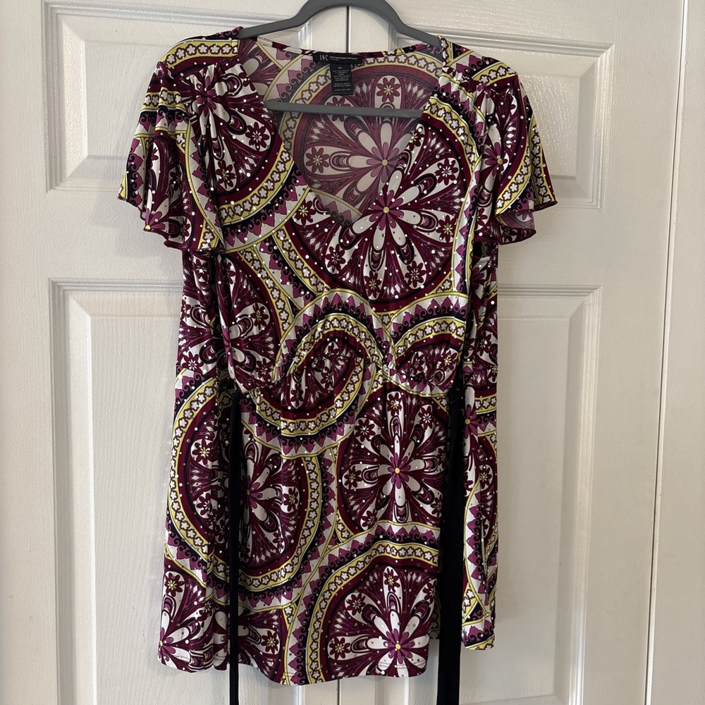Vintage INC‎ International Concepts Sequin Medallion Floral Empire Waisted 1X